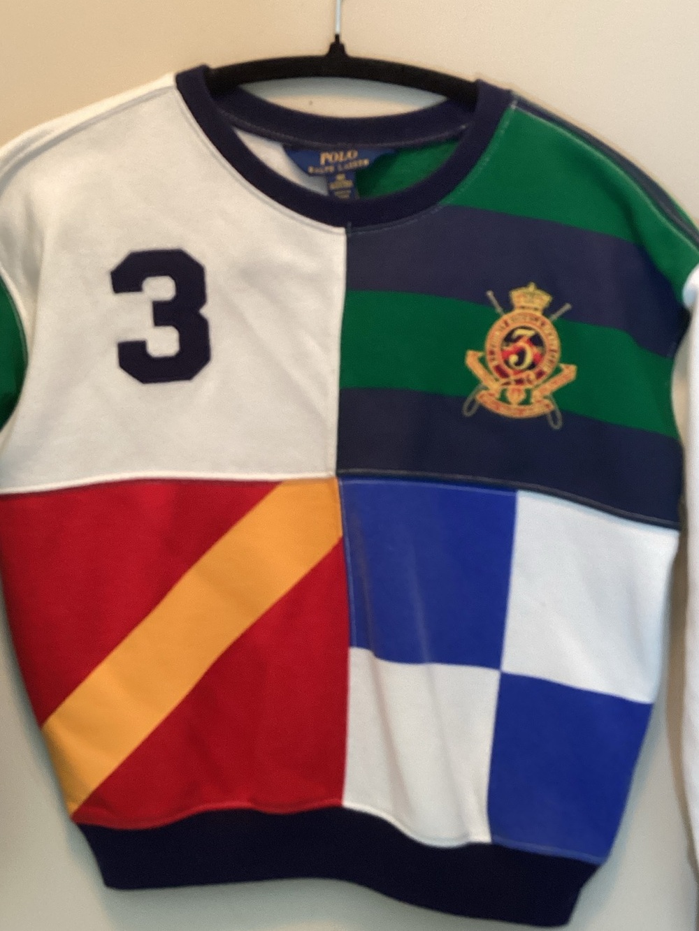 Polo Ralph Lauren Colorblock Graphic Rugby Crew Neck Sweatshirt